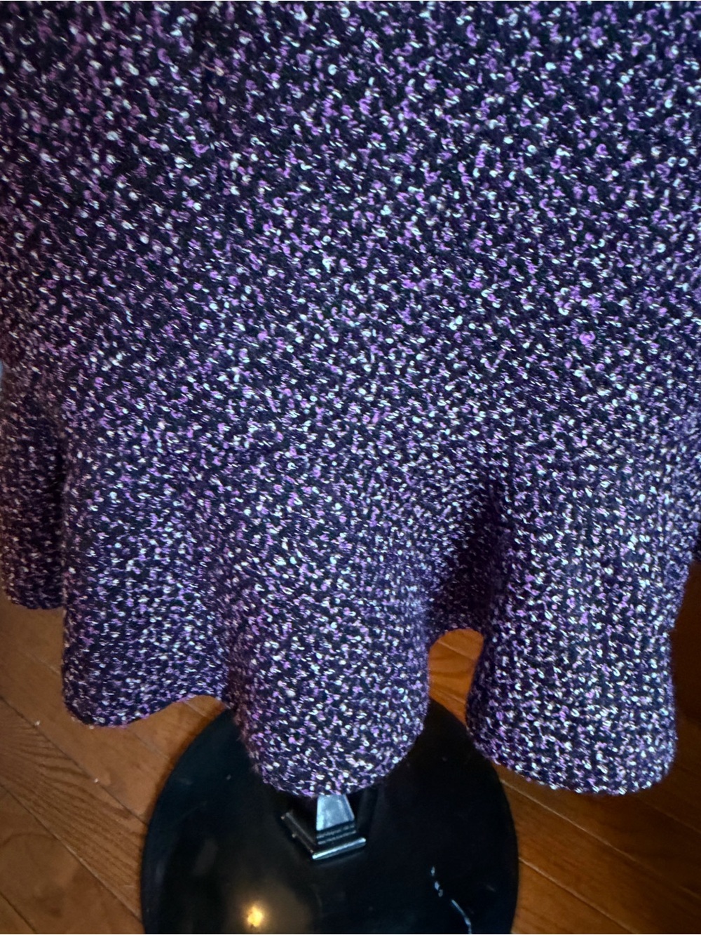 VTG Albert Nipon Classic Purple Tweed Women's Skirt Suit - Velvet Trim Sz 12 - Picture 9 of 12